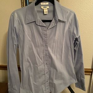 Ladies Old Navy stretch cotton 3/4 button up